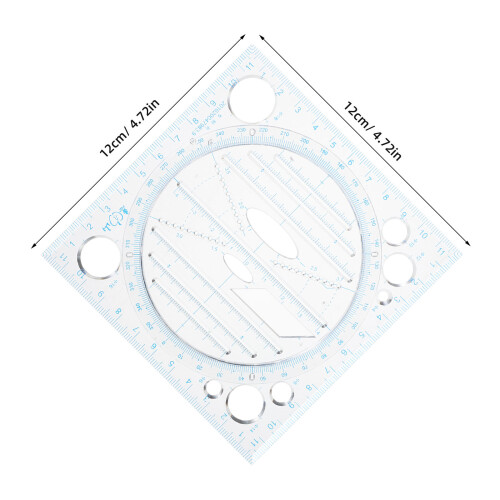 Sky-Blue Plastic Geometric Ruler For Accurate Measuring Use 2
