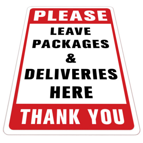 Set Of 5 Package Sticker Label Leave Here Reminder Flat Surface 2