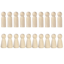 60 Pcs Wooden DIY Figures Painting Craft Dolls (10pcs Boys 10pcs Girls)