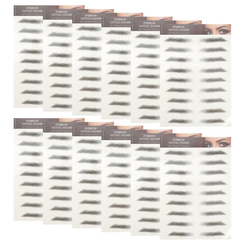 96 Pcs Natural Eyebrow Stickers Fake Eyebrow Paste