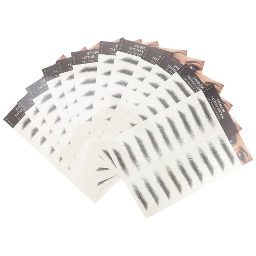 96 Pcs Natural Eyebrow Stickers Fake Eyebrow Paste 1