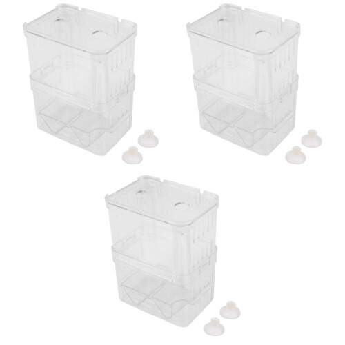 3Pcs Aquarium Fish Breeding Floating Hatchery Box Transparent 2