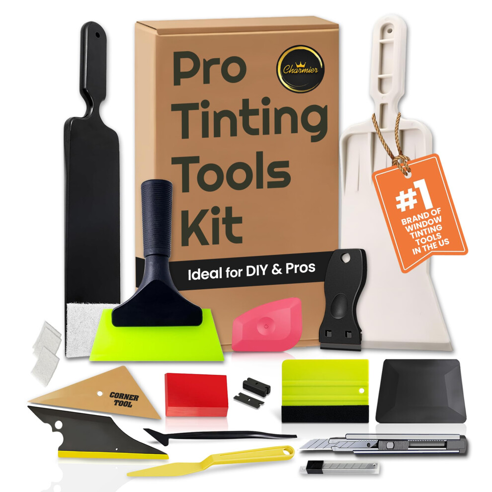 Window Tint Kit And Car Vinyl Wrap Tool Set With Bubble Finish, Squeegee, Cutter Knife 9070919791581