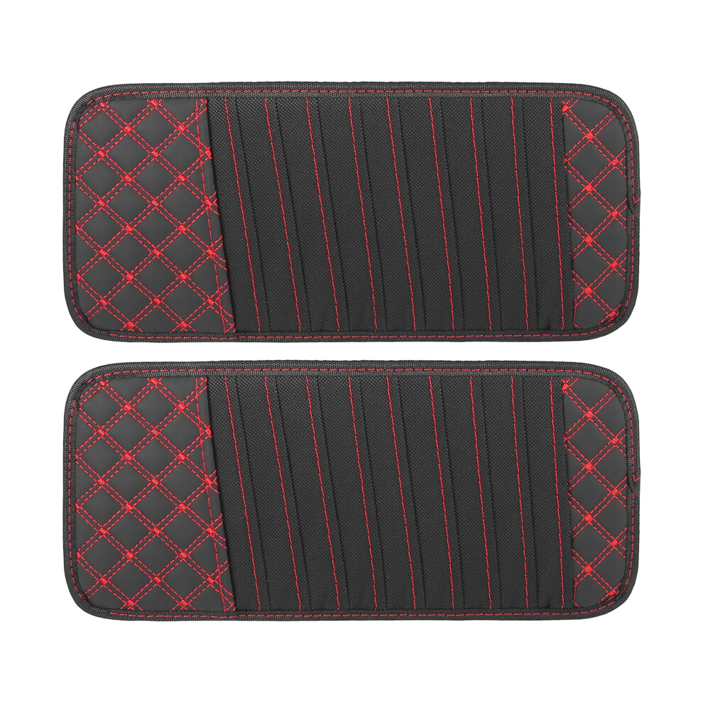 2Pcs Car Sun Visor Organizer With 10 Cd Dvd Storage Sleeves Large Capacity With Trim Black/Red 9113335602076