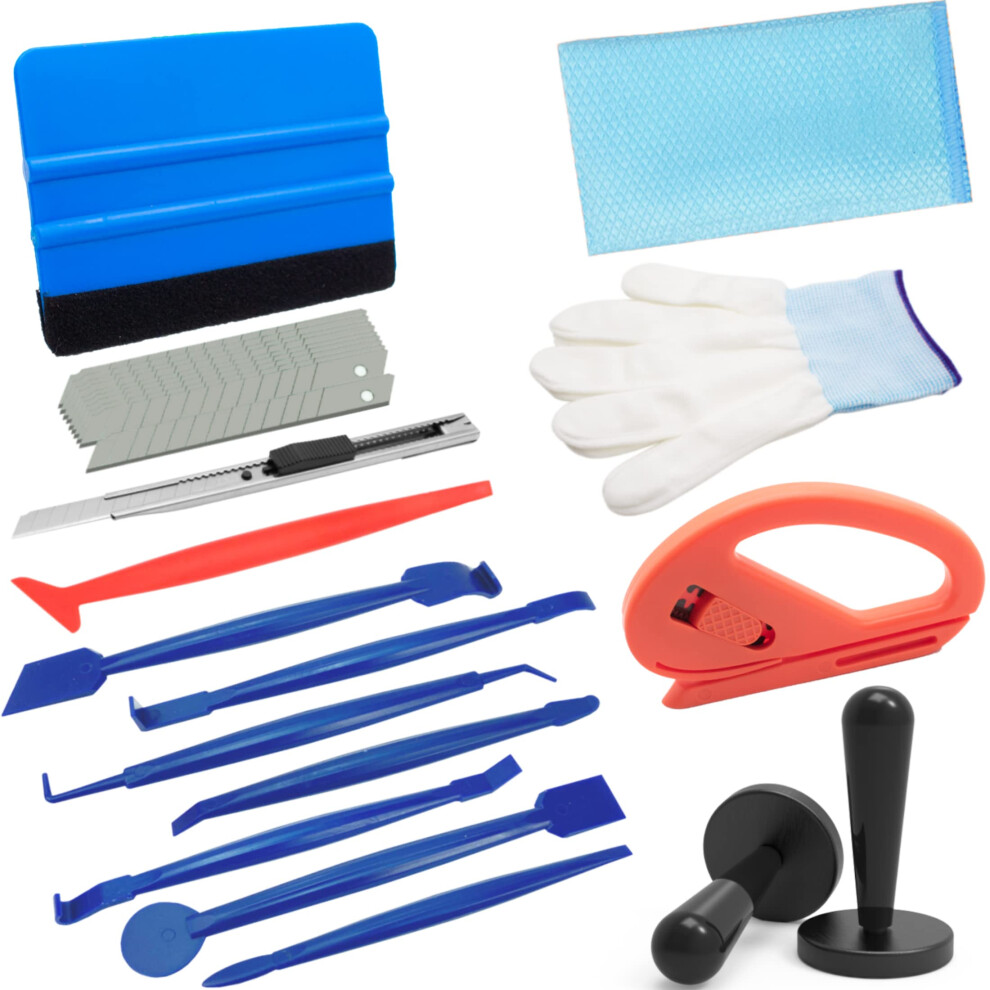Vinyl Wrap Tool Kit With Squeegee And Cutter For Bubble Car Window Tinting, 9In1 Set 9070919791642