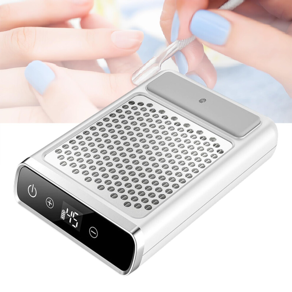 Professional Nail Dust Collector 80W Powerful 360 Suction with Hand Rest and Smart LCD Touch Control
