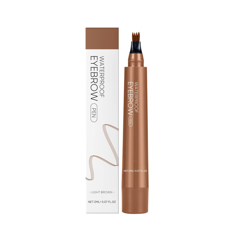Waterproof Eyebrow Pencil 4 Fork Tip Microblading Pen Long Lasting Smudge Proof 4 Colors