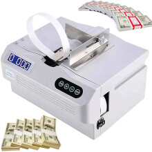 Automatic Banknote Bundling Machine with LCD Display, Speed Cash Strapping for Banks and Offices