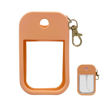 Hand Sanitizer Case for Touchland, ShockAbsorbing Silicone Holder with 360 Swivel Keyring, Honey Orange 1 oz