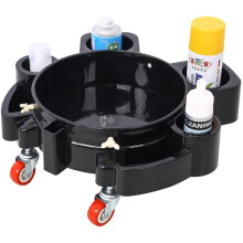 5 Gallon Bucket Dolly with 360 Swivel Casters and Dual Brake, Heavy Duty for Car Wash and Detailing
