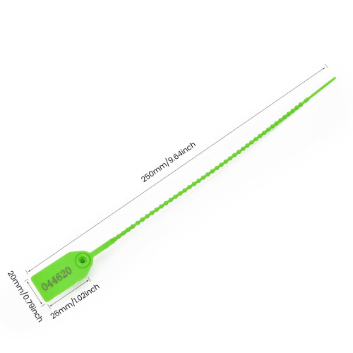 50pcs Plastic Tamper Evident Security Seals with Unique Number Tracking Pull Tight Self Locking Tags Green 1