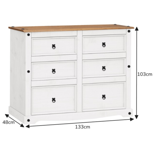 Mercers Furniture Corona White 6 Drawer Wide Chest 1