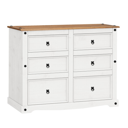 Mercers Furniture Corona White 6 Drawer Wide Chest 2