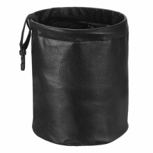 Car Trash Can 0.9 Gallon Foldable Waterproof Leather Hanging Bin for Front Seat and Truck Organizer