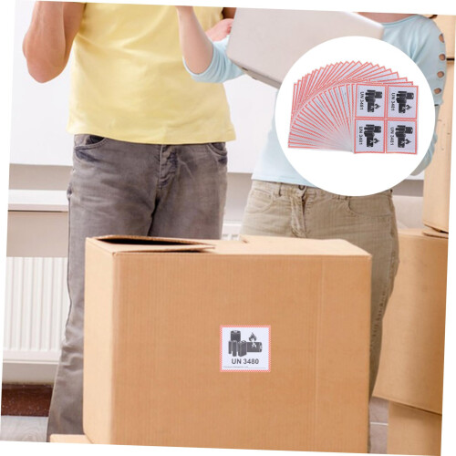 100 Sheets Lithium Battery Warning Labels Adhesive  Caution Stickers for Safe Transport 2