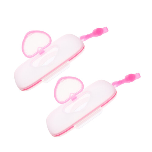 4Pièces Boîte À Lingettes Bébé Compacte Rose Pour Usage Extérieur