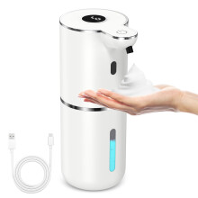 Automatic Foaming Soap Dispenser with Touchless Smart Sensor, USB Rechargeable, Digital Display, IPX5 Waterproof for Bathroom and Kitchen