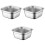 3Pièces Acier Cuisine Forme Carrée Argent 5