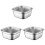 3Pièces Acier Cuisine Forme Carrée Argent 4