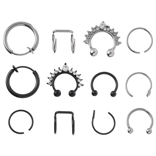 36Pièces Décorations De Nez Colorées De Piercing Solides