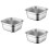 3Pièces Acier Cuisine Forme Carrée Argent 8