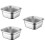 3Pièces Acier Cuisine Forme Carrée Argent 9