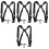 4Pièces Harnais Saxophone Nylon Noir Réglable Usage 10