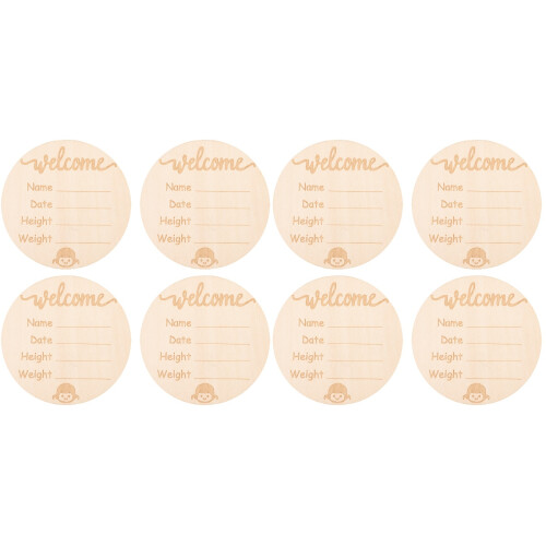 8Pièces Enseignes Bébé Bois Beige Pour 1