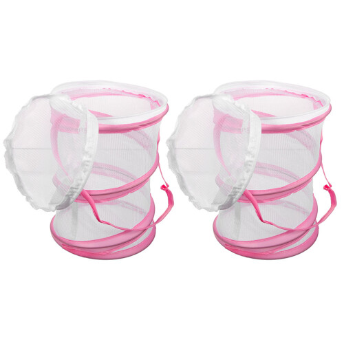 8Pièces Cage D’élevage Tissu Rose Et 1