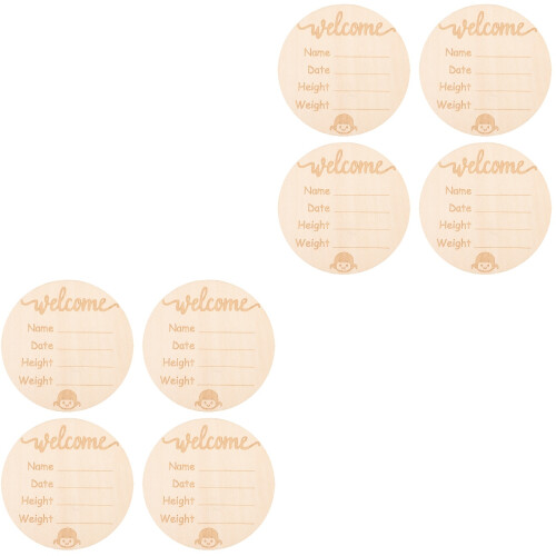8Pièces Enseignes Bébé Bois Beige Pour 2