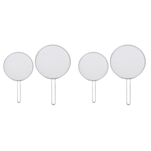 4Pièces Couvercle Maillé Acier Argenté Antisplash Pour Poêles 2