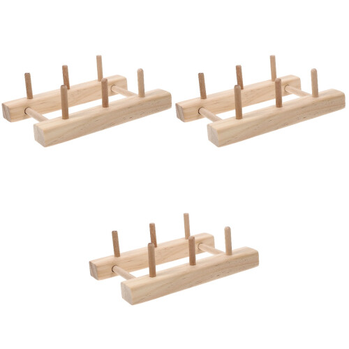 3Pièces Porte- Solide Bois Rangement Facile Mural 2