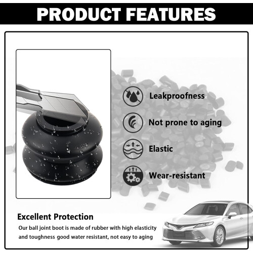 14PCS Tie Rod Boot Kit MultiSize Rubber Ball Joint Boot Replacement for Suspension Protection 2