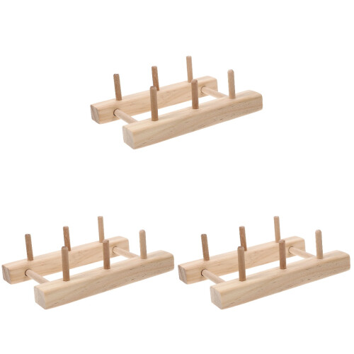 3Pièces Porte- Solide Bois Rangement Facile Mural 1