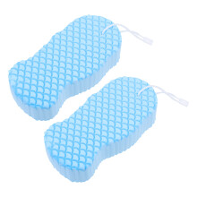8Pièces Éponges Bain Douces Et Résistantes Pour Enfants Couleur Bleue