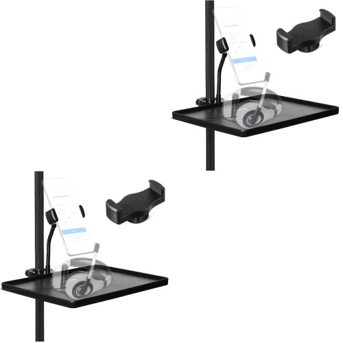 2Pièces Râtelier Micro ABS Avec Plateau Son Ajustable 2