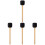 4Pièces Baguettes Percussion Manche Bois Noire Usage Polyvalent 4