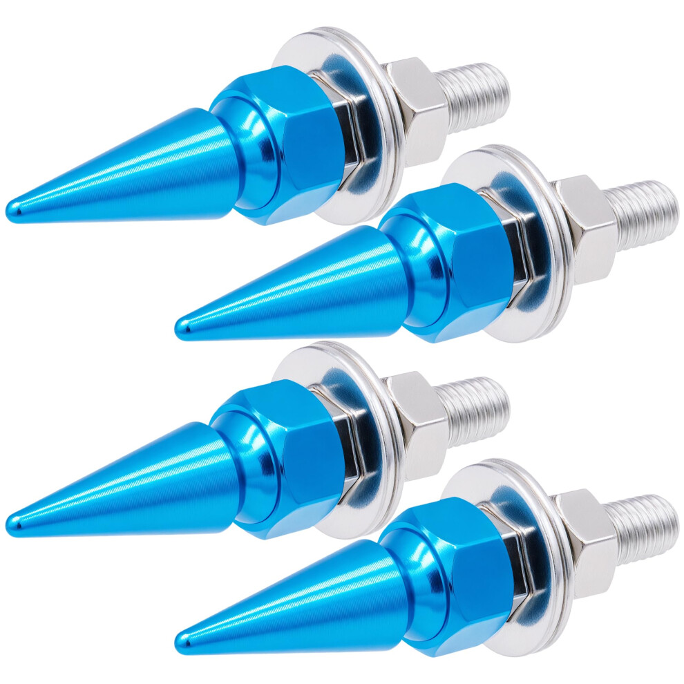 4Pcs Spike License Plate Screws Antitheft Rustproof Stainless Steel Bolts For Cars And Motorcycles Blue 9113335602786