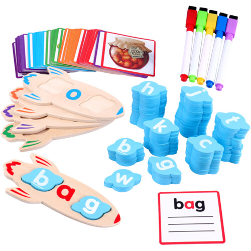 2Ensembles Jeux Mots Bois Activités Éducatives Enfants 2