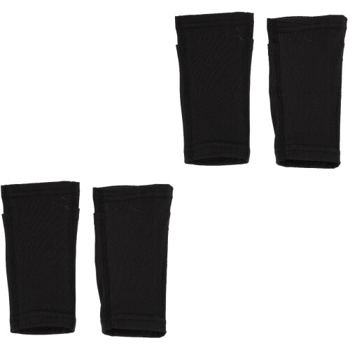 2Paires Protecteurs Mollets Football Noir Support Confortable Durable 2