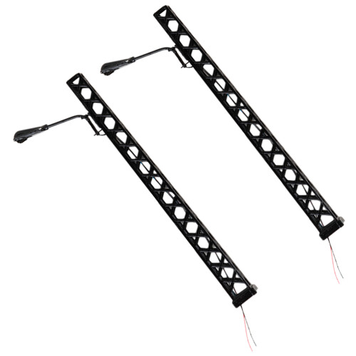 4Pièces Lampes Décoratives Miniatures Train Rail En ABS Noir 2