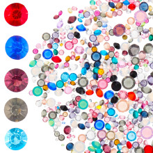 2Pcs 1 Bag Glass Diamonds Rhinestones Crystals Colorful Nail Gems