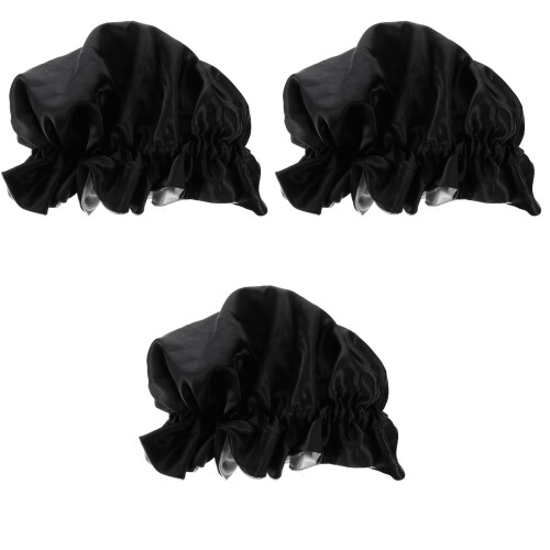 3Pièces Bonnet Satin Élégant Élastique Confortable Femmes 2