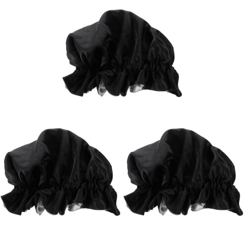 3Pièces Bonnet Satin Élégant Élastique Confortable Femmes 1