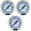 3Pièces Pression Air Acier Double Mesure Bar Psi Robuste 3