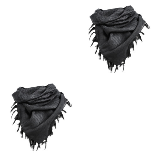 2Pièces Écharpe Palestine Unisexe Coton Noir Châle Wrap 2