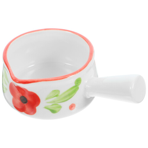 2Pcs Assorted Color Ceramic Milk Containers for Home Use Sauce Bowls 2