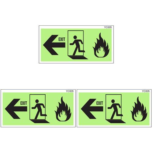 PVC Emergency Exit Sign Glow in The Dark Wall Decals Black 1