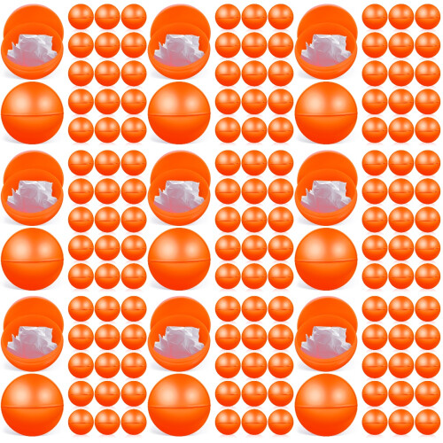 225Pcs Orange Colored Plastic Balls Openable Game Props 2