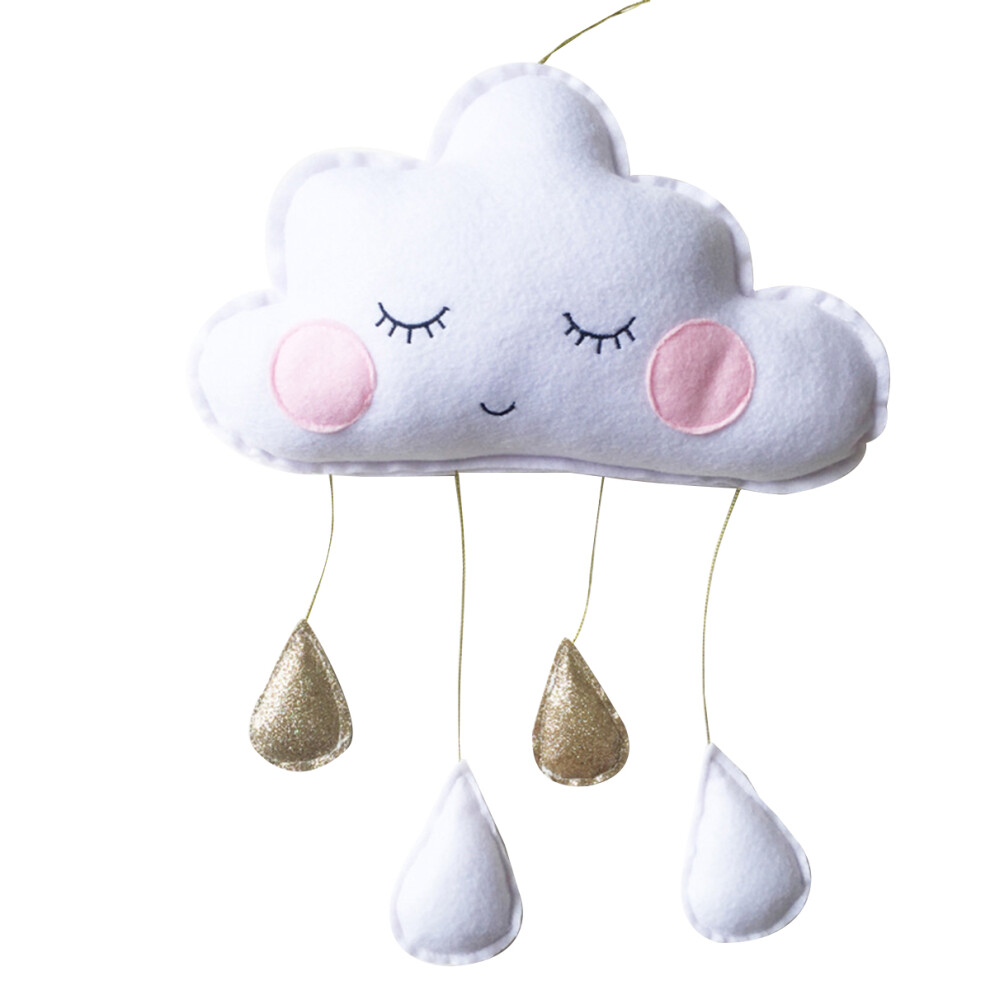 3Pcs Raindrop Pendant Felt Cloud Decor For Kids Room Wall Hanging Inoomp